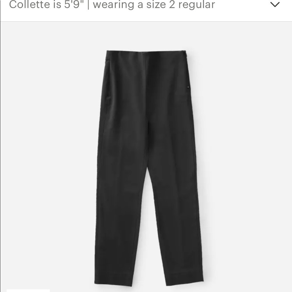 Everlane side zip stretch cotton pants in black - Picture 3 of 9